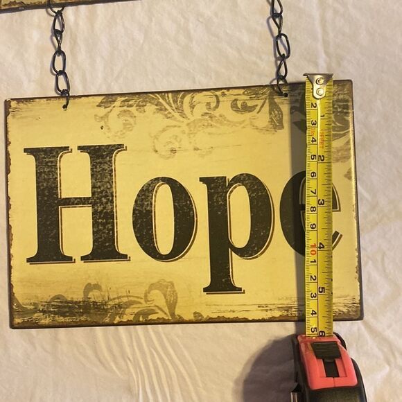 Faith Love Hope Metal Home Decor Multi Wall Sign EUC - Picture 12 of 12